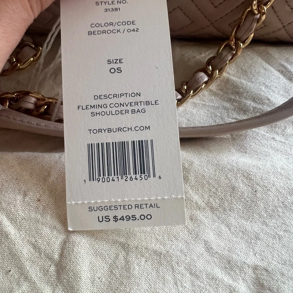 Tory Burch Fleming Convertible Shoulder Bag Crossbody Leather Medium Blush Pink - Picture 4 of 7